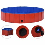 Piscina pentru caini pliabila, rosu, 160 x 30 cm, PVC