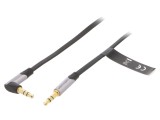 Cablu Audio Jack 3,5mm Unghi Negru 1m