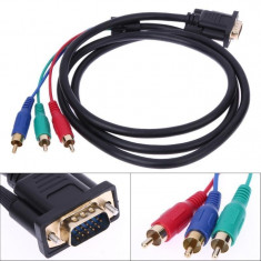 Cablu adaptor VGA - 3 x RCA foto