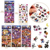 Cumpara ieftin Set 8 coli cu autocolante tematica Halloween Lemeso, dimensiune coala 22 x 9.5 cm, plastic, multicolor