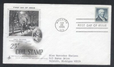 United States 1965 Definitives Paul Revere FDC K.619 foto