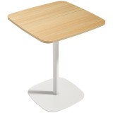 HOMCOM Masă de Bucătărie Pătrată 60 cm, Blat Efect Lemn, Bază din Oțel și Picioare Antiderapante, Lemn Natur | Aosom Romania