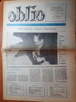 ziarul oblio 10 martie 1990- articol despre partidul national democrat foto