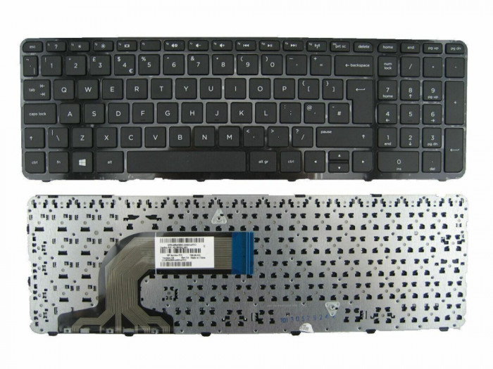 Tastatura Laptop, HP, TPN-Q118, TPN-Q121, TPN-Q130, TPN-Q132, 708168-001, 719853-001, 749658-001, AER65U00010HP,, cu rama, layout UK