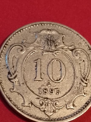 10 heller 1895, stare UNC + luciu [poze amanuntite]. Discount conform descriere [10 - 20 %. Vezi descrierea.]. foto