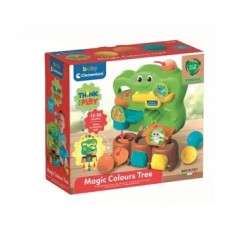 Joc educativ de logica Baby Clementoni - Copacel cu bile, din plastic reciclat