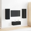 VidaXL Set de 3 piese pentru TV, de perete, din lemn de stejar negru 3393292