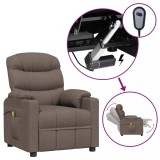 vidaXL Fotoliu de masaj electric rabatabil, gri taupe, textil