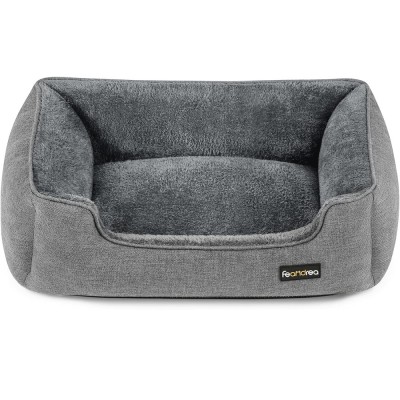FEANDREA Pat pentru caini, cu margini groase ridicate, antiderapant, husa detasabila, marime M, 70x55x21 cm, gri Household NewTrend foto