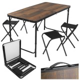 Set masa de camping pliabila cu 4 scaune Gardlov, tip valiza