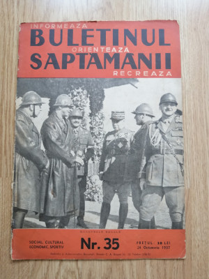 Buletinul saptamanii: Revista actualitatii in cuvinte si imagini, nr 37 - 1937 foto