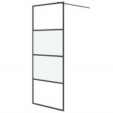 Cumpara ieftin Perete cabina dus walk-in negru 80x195 cm sticla ESG semi-mata