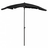 Umbrelă de grădină cu st&acirc;lp, negru, 200x130 cm, vidaXL