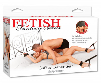 Sistem Imobilizare Pipedream &amp;quot;Fetish Fantasy Series Cuffs &amp;amp; Tether Set&amp;quot; Negru## foto
