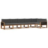 vidaXL Set de canapele de exterior cu pernă 6 pcs Natural și Antracit 3382605
