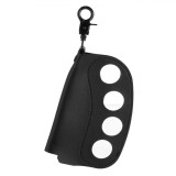 Husă Brichetă, Model Pumn, Orificii Degete, Piele Artificială, Negru, 7.4x11cm, Breloc Suspendare