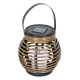 Lampa Solara, Plastic, model cu Lumanare, 15x15 cm, Maro/Negru, New Line