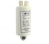 Condensator de operare 8&mu;F 450V AC cu surub M8, piulita (6.4x0.8mm), Omu System