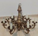 Spectaculos candelabru de dimensiuni impresionante din bronz masiv &icirc;n stilul francez Empire cu 12 brațe