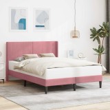vidaXL Cadru de pat cu headboard Roz 160 x 200 cm Catifea 42027518