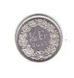 Moneda Elvetia 1/2 franc 2013, stare foarte buna, curata, Europa, Nichel