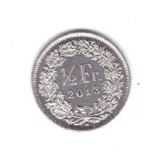 Moneda Elvetia 1/2 franc 2013, stare foarte buna, curata