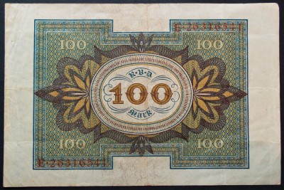 Bancnota istorica 100 MARK / MARCI - GERMANIA, anul 1920 *cod 05 = excelenta! foto