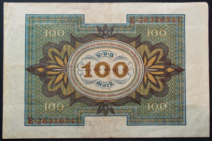 Bancnota istorica 100 MARK / MARCI - GERMANIA, anul 1920 *cod 05 = excelenta!