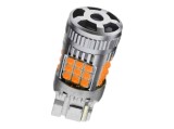 Bec LED T20 / W21W / 7440 pentru Semnal, DRL, Lumini de Zi cu un Filament, 30W, 2800LM, 3000K Galben, 36 SMD 3030, Ventilator Integrat, Canbus Integra
