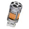 Bec LED T20 / W21W / 7440 pentru Semnal, DRL, Lumini de Zi cu un Filament, 30W, 2800LM, 3000K Galben, 36 SMD 3030, Ventilator Integrat, Canbus Integra