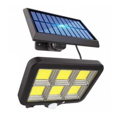 Lampa LED cu panou solar, F120, 40W, senzor, 120COB foto