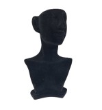 Suport / Bust Catifelat Negru pentru Bijuterii &ndash; 15x8x21 cm &ndash; Expozitor