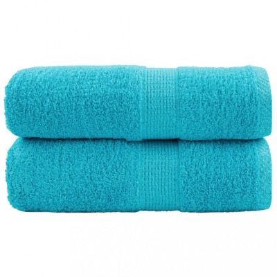 vidaXL Prosoape de baie premium SOLUND, 2 buc., turcoaz, 30x30 cm, 600 g/m&amp;sup2; foto