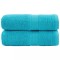 vidaXL Prosoape de baie premium SOLUND, 2 buc., turcoaz, 30x30 cm, 600 g/m&sup2;