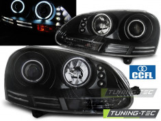 Faruri compatibile cu VW GOLF 5 10.03-09 ANGEL EYES CCFL Negru foto