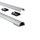 Cumpara ieftin Organizator Cablu Hama, semicircular 110/3,3/1,8cm, argintiu