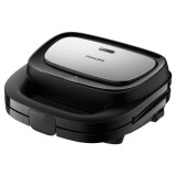 Sandwich maker Philips HD2350/80, 750 W, 3 seturi de placi, Placi antiaderente, Negru