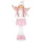 Decoratiune iarna, inger cu codite si aripi, fustita roz, 29x13x59 cm