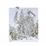 Punga de cadou peisaj de iarna 12x14 cm