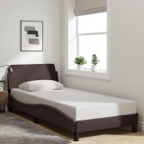 vidaXL Cadru de pat cu tăblie, maro &icirc;nchis, 90x200 cm, textil