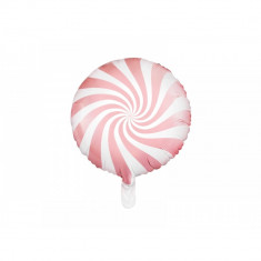 Balon folie acadea, alb si roz, 45cm foto