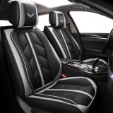 2 x LUX Huse Scaune pentru Masini Auto Universal Gri Eco Piele
