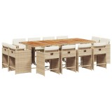 Cumpara ieftin Set mobilier de gradina cu perne, 13 piese, bej, poliratan