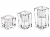 Cumpara ieftin Set 9 suporturi lumanari sticla 4x4x8 cm, 4x4x6 cm, 4x4x4 cm