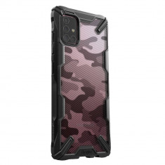 Husa Antisoc Ringke Fusion X pentru Samsung Galaxy A71, Design Militar, Negru foto