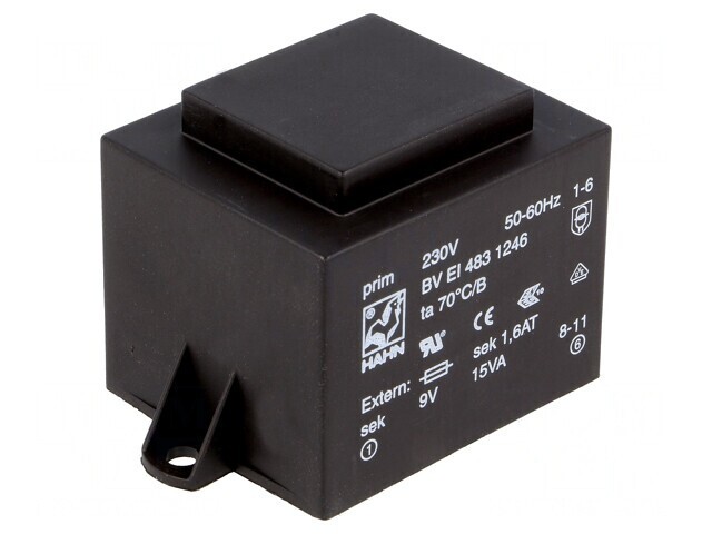 Transformator &Icirc;ncapsulat 15VA 230V 9V 1667mA PCB