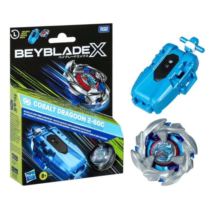 BEYBLADE X LET IT RIP SET LANSATOR SI ROATA COBALT DRAGOON 2-60C