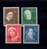 Bundes 1951 - Binefacere, personalitati, serie nestampilata cu sarniere