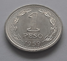 187. Moneda Argentina 1 peso 1959 foto