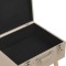 Taburete cu depozitare, 3 buc., bej, material textil - 11